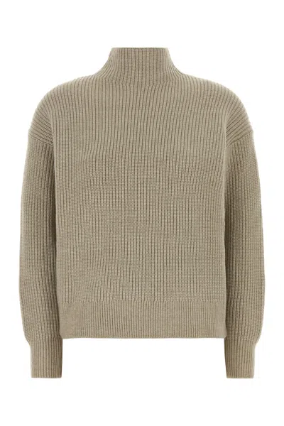 Calvin Klein Cappuccino Polyester Blend Sweater In Gray