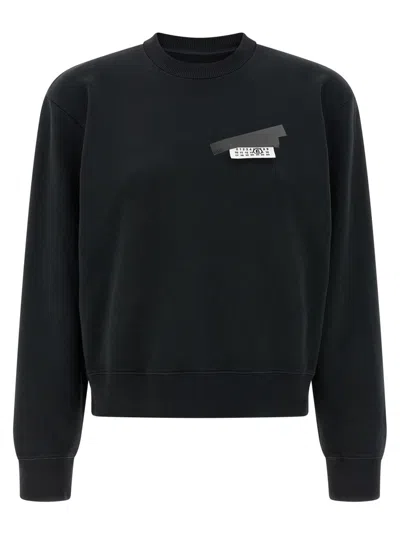 Mm6 Maison Margiela Mm6 By Maison Margiela Wool Taped Label Crewneck Sweater In Black