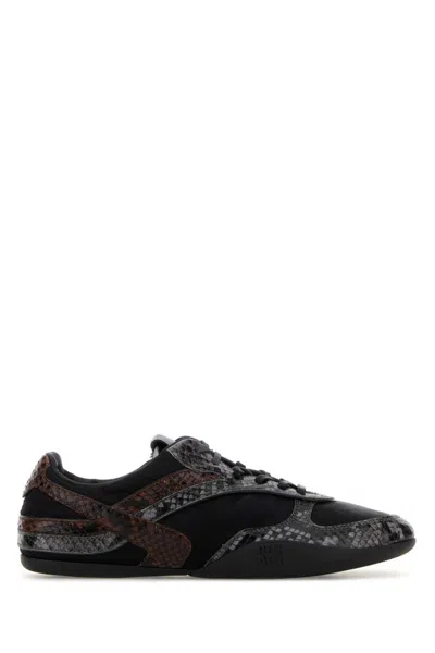 Miu Miu Gymnasium Technical Fabric And Python-print Ayers Leather Sneakers In Multi