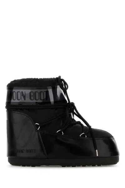Moon Boot Black Logo Boots In Black