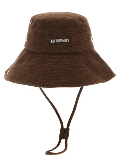 Jacquemus Le Bob De-nmes Bucket Hat In Brown