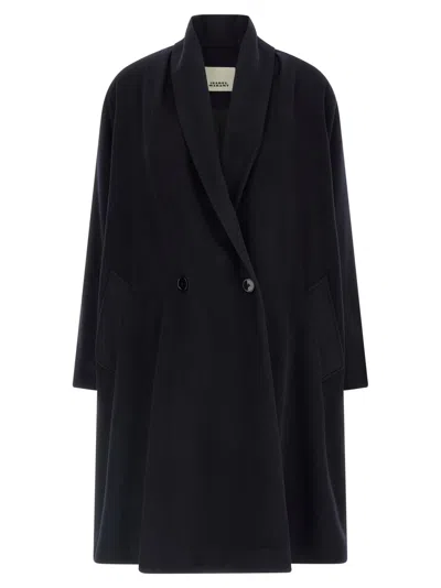 Isabel Marant Black Elise Wool Double-breasted Coat In Black