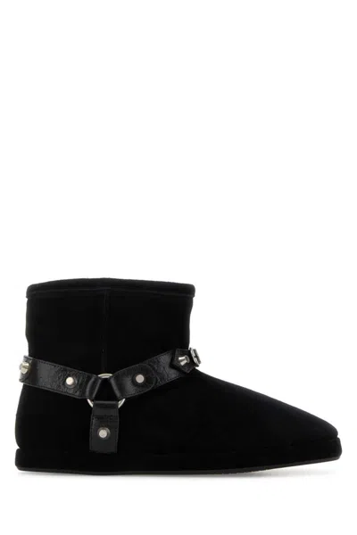 Balenciaga Women Leather And Wool Alaska Soft Bootie Boots In Black