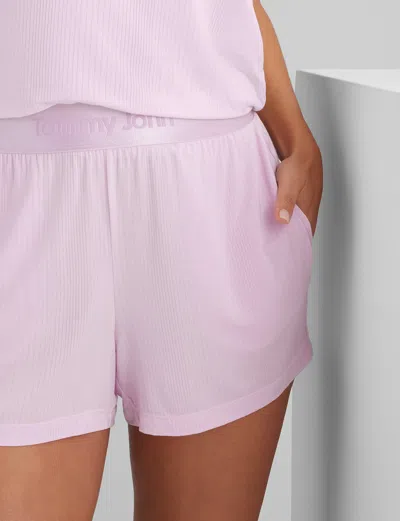 Tommy John Women's Second Skin Luxe Rib Sleep Short In Pink