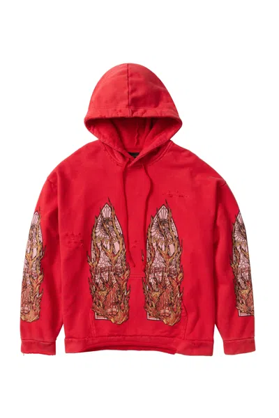 Who Decides War Flame Glass Hooded Pullover In Red