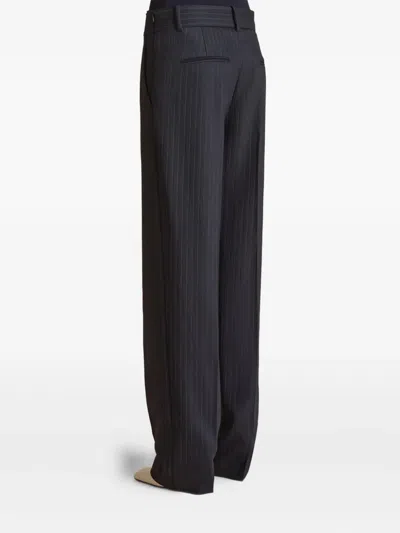 Khaite Cambie Striped Trousers In Black