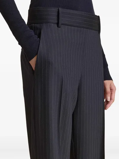 Khaite Cambie Striped Trousers In Black