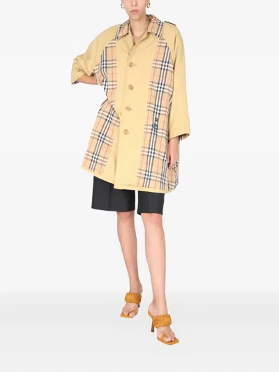 1/off Check Pattern Coat In Neutral