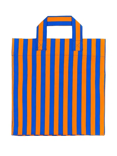 Sunnei Shopper Bag With Striped Pattern In Orange