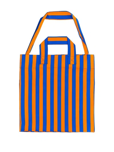 Sunnei Shopper Bag With Striped Pattern In Orange