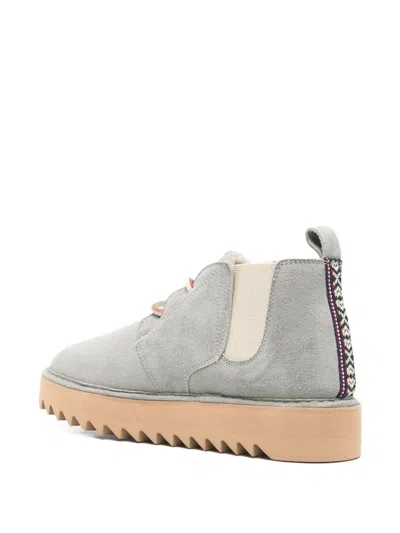Woolrich Suede Leather Ankle Boots With Pull Tab In Multi