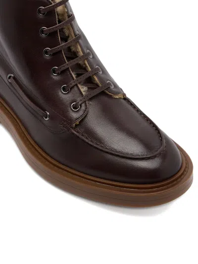 Bally Leather Boots In Brown