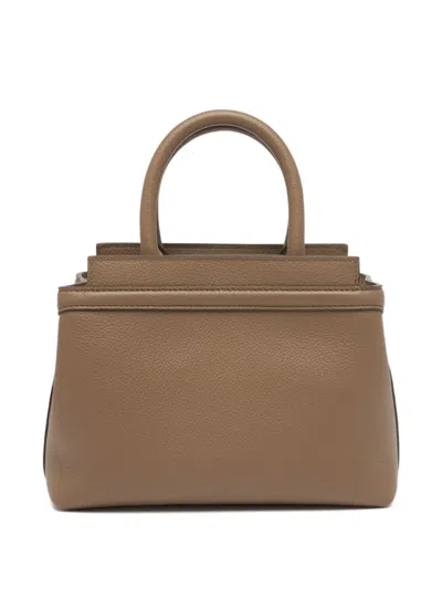 Bally Small Deco Metal-plaque Tote Bag In Brown