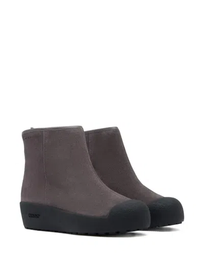 Bally Rear-zipper Curling Boots In Gray