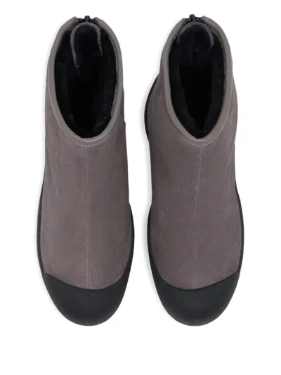 Bally Rear-zipper Curling Boots In Gray
