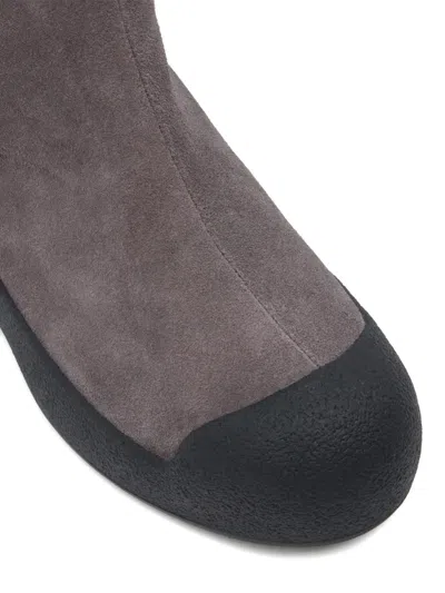 Bally Rear-zipper Curling Boots In Gray