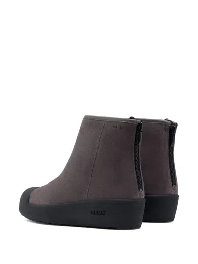 Bally Rear-zipper Curling Boots In Gray