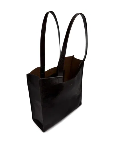 Bally Geometric-shape Leather Tote Bag In Black