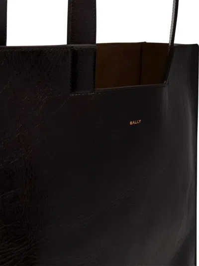 Bally Geometric-shape Leather Tote Bag In Black