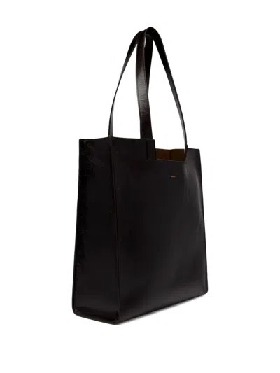 Bally Geometric-shape Leather Tote Bag In Black