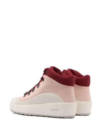 Bally Paneled-design Leather Curling Boots In Purple