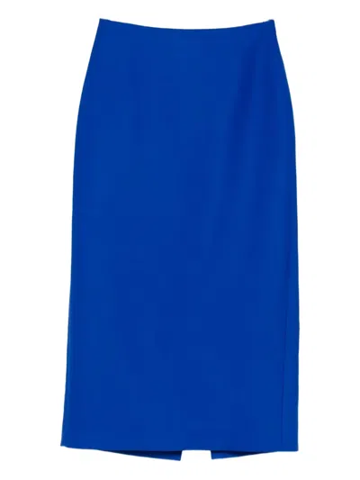 David Koma Back Slit Skirt In Blue