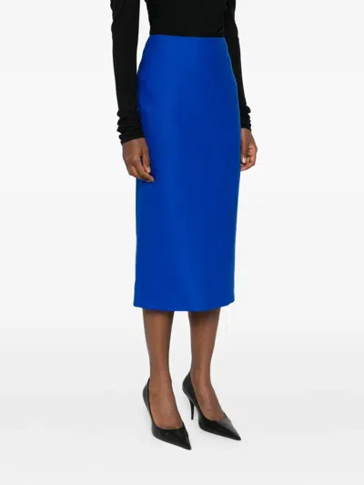 David Koma Back Slit Skirt In Blue