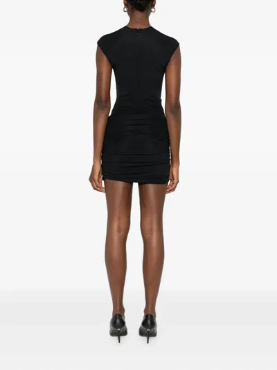 David Koma Embellished Ruched Dress In Black