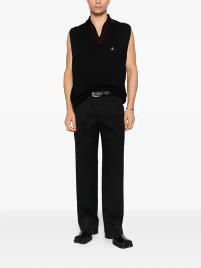 Vivienne Westwood V-neck Sleeveless Knitwear In Black