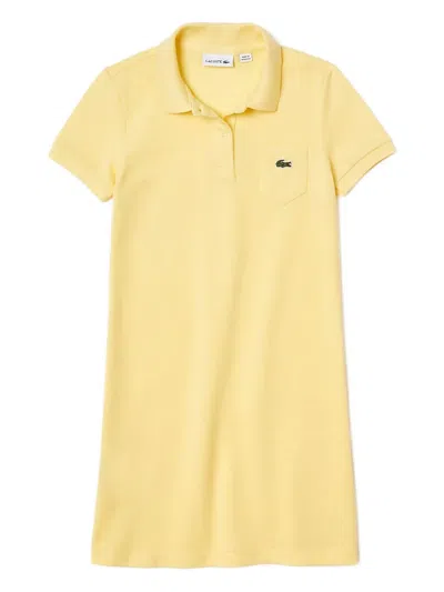 Lacoste Patch-pocket Midi Dress In Yellow