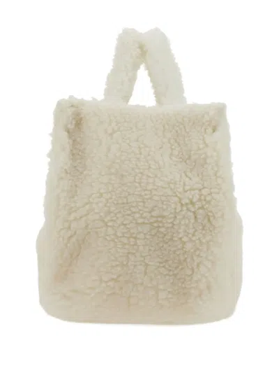Sunnei Fluffy Textured Shoulder Bag With Optional Strap In Neutral