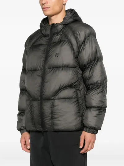 Represent Translucent Hooded Puffer Jacket In Gray