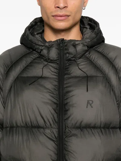 Represent Translucent Hooded Puffer Jacket In Gray