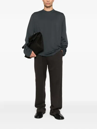 Rier Long-sleeve Round-neck T-shirt In Gray