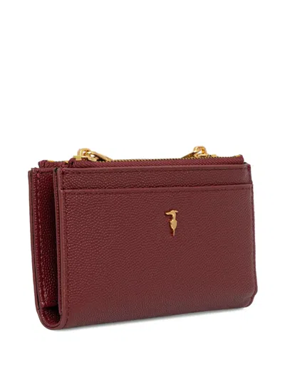 Trussardi Logo-plaque Wallet In Burgundy