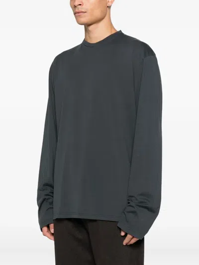 Rier Long-sleeve Round-neck T-shirt In Gray