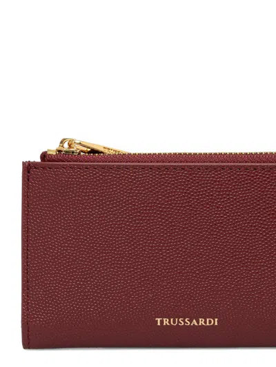 Trussardi Logo-plaque Wallet In Burgundy