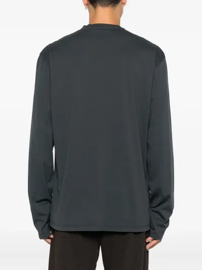 Rier Long-sleeve Round-neck T-shirt In Gray