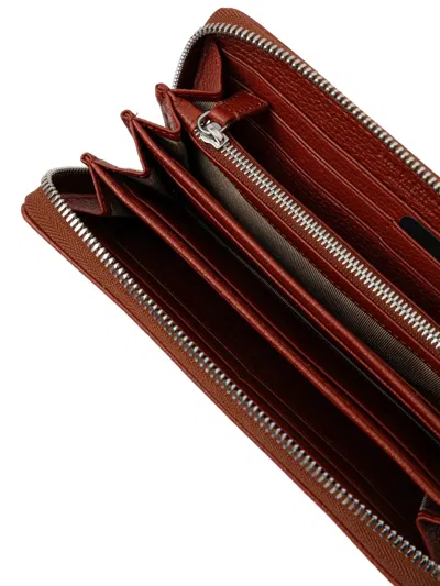 Gianni Chiarini Logo-stamp Zipped Wallet In Burgundy