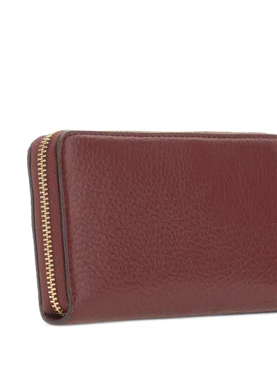 Liu •jo Logo-detail Grained-leather Wallet In Burgundy