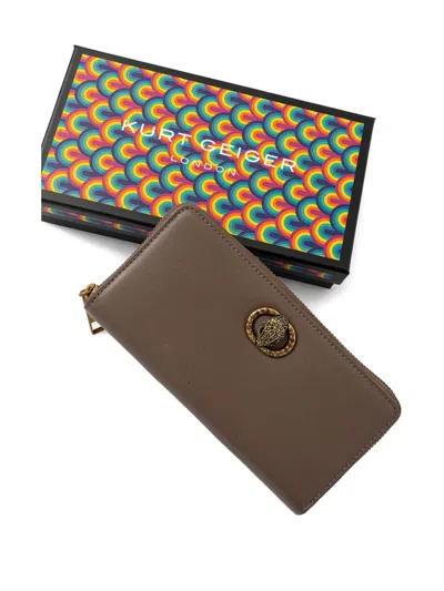 Kurt Geiger Kensington Eagle-charm Wallet In Brown