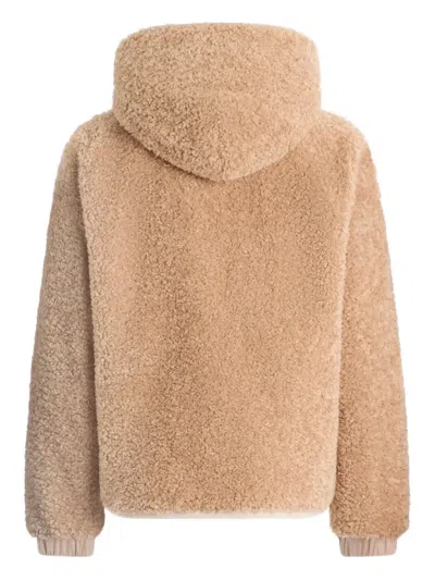 Bally Fleece Hooded Jacket In Brown