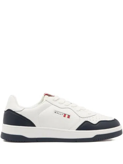 Bally Jasper Ribbon-detail Leather Sneakers In White