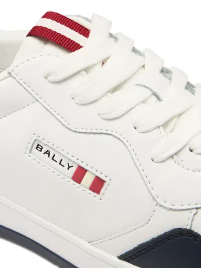 Bally Jasper Ribbon-detail Leather Sneakers In White