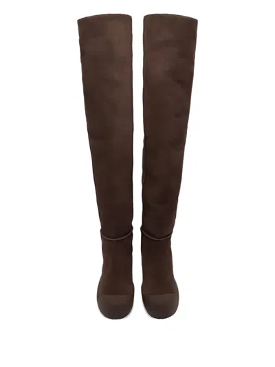 Bally Over-the-knee Curling Boots In Brown