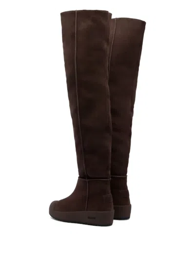 Bally Over-the-knee Curling Boots In Brown