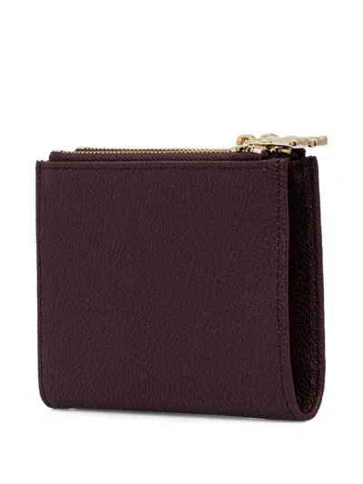 Patrizia Pepe Logo-lettering Bi-fold Wallet In Burgundy