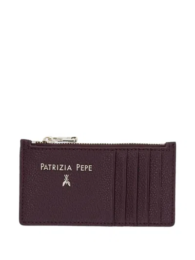Patrizia Pepe Logo-lettering Cardholder In Burgundy