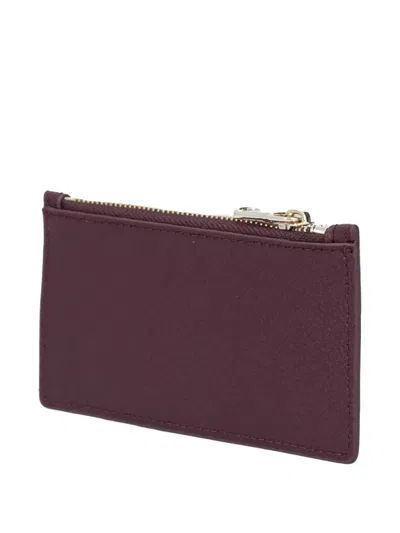 Patrizia Pepe Logo-lettering Cardholder In Burgundy