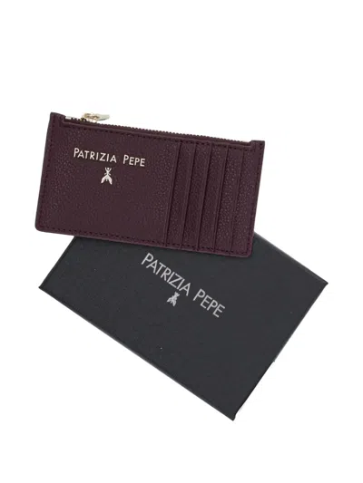 Patrizia Pepe Logo-lettering Cardholder In Burgundy
